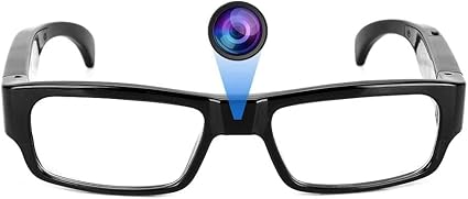 MatLogix Spy Eyeglasses Camera Full HD 4K, Spy Specs Invisible Lens Complete Hidden, Secret Indoor Outdoor Specs Camera for Home Office Meeting