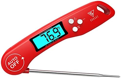 DOQAUS Digital Meat Thermometer, Instant Read Food Thermometer for Cooking, Kitchen Thermometer Probe with Backlit & Reversible Display, Cooking Thermometer Temperature for Turkey Grill BBQ Candy