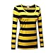 OThread & Co. Women's Long Sleeve Striped T-Shirt Scoop Neck Tee (Medium, Yellow&Black)