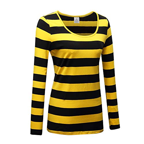 OThread & Co. Women's Long Sleeve Striped T-Shirt Scoop Neck Tee3