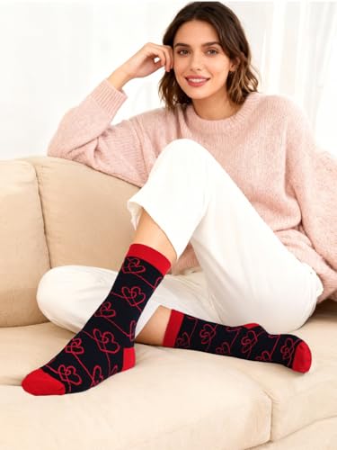 Image of COTTON DAY Women's Soft Combed Cotton Socks Seamless Toe Black White Navy