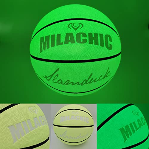 Milachic Basketballs For Girls Women Glow In The Dark Basketball Size 6, Glowing Basketball Intermediate Women Size 28.5", Special Indoor-Outdoor Basketball Gifts For Boys, Girls, Women #TOP3
