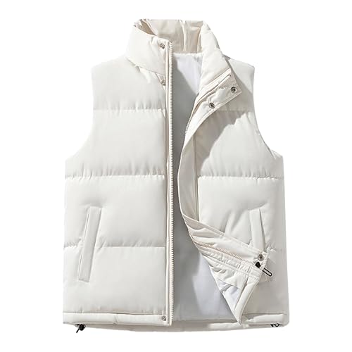 Gilet bouffant épais thermique contre le vent hivernal veste sans manche zippée légère