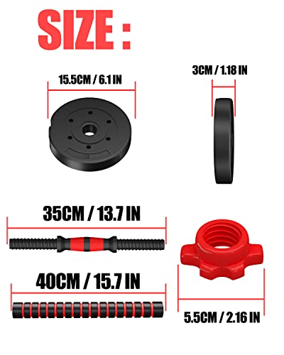 Adjustable Dumbbells Barbell Set 20Lbs With Connecting Rod,Ajumker Dumbbells Barbell Set,Adjustable Dumbbells Set,Lifting Training Set For Men Women,Body Workout Home Gym Home Heavy Dumbbells #TOP2