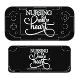 Nursing is A Work of Heart Skin Cover Stickers Funny Graphic Protective Film Full Set Compatible with for Switch Lite