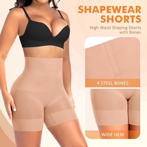 Image of Werena Shapewear for Women Tummy Control Shaping Shorts High Waist Body Shaper Panties Underwear Slip Shorts Under Dresses