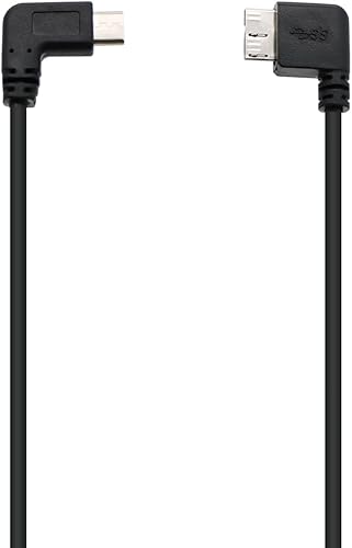 Miniatura 2 de PDEEY Cable de disco duro externo para KESU, Toshiba, Seagate, WD, HDD USB C Cable a Micro B, 90 grados, 0.8 pies de corto