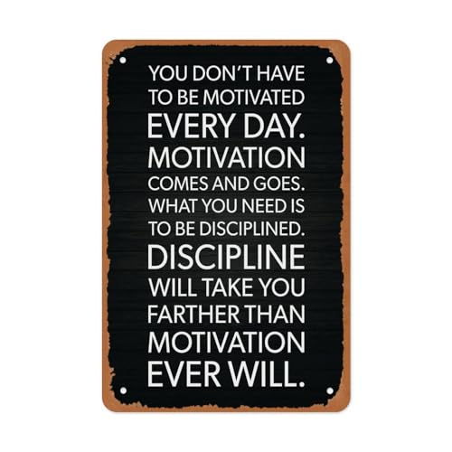 Motivation Vs Discipline Metal Sign – Gym Motivation Wall Art,