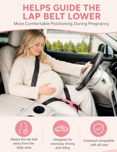 Mimibelt Car Seat Pillow for Pregnancy, 2-Pack (1 Pink + 1 Black)
