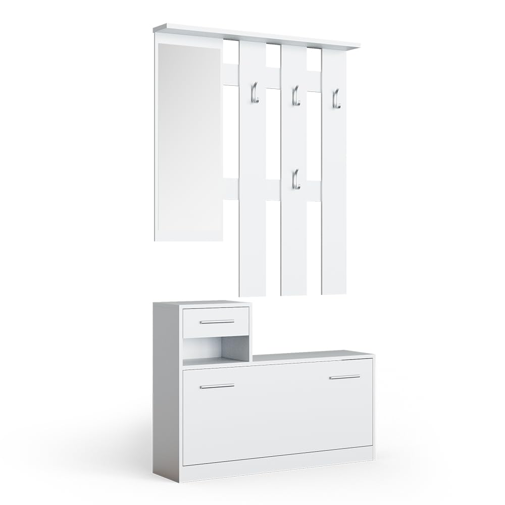 Vicco Garderobe Billy, Weiß, 100 x 111.6 cm