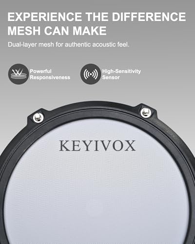 Electric Drum Set Adult, Electronic Drum Set for Beginners Adults, Drum Kit with 3 Mesh Pads, 150 Sounds, 30 Songs, 15 Kits, USB MIDI, Headphones, Throne, Sticks, Pedals, MT20C, Black - Thumbnail 4