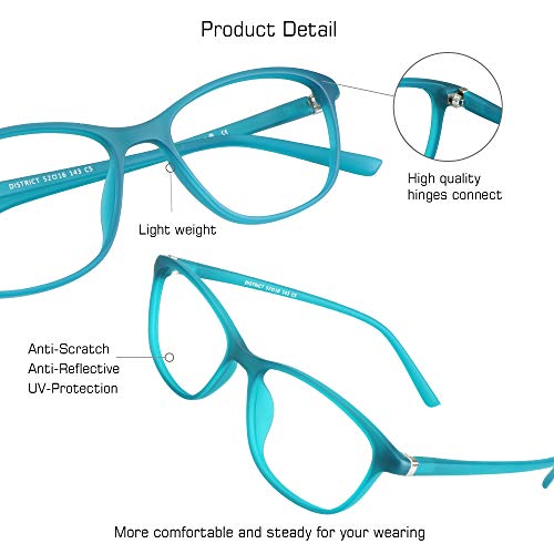 Image of VisionGlobal Blue Light Blocking Glasses for Computer Reading or Gaming, UV 400 Anti Glare Lenses Help Reduce Eye Strain and Fatigue, Men and Women Frame, 0.00 (No Magnification)