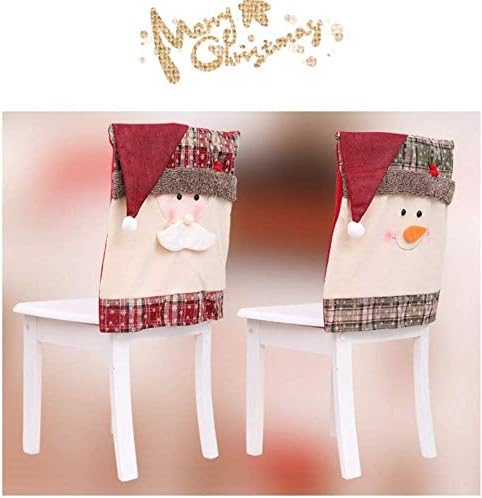 IOOTSEA Christmas Chair Back Covers Santa Hat Chair Covers Dining Chair Covers Christmas Snowman Santa Claus Hat Slipcovers Decoration Chair Covers Set of 2 PCS Dinner Chair Xmas Slipcovers Cap Sets