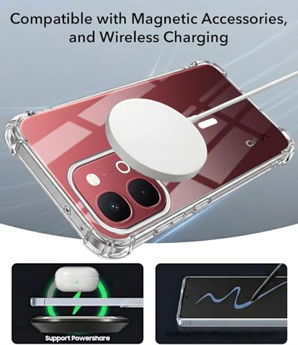 Image of Jkobi Shockproof Crystal-Clear Back Cover for Vivo Y51 Pro 5G | Vivo T5x (Magsafe Wireless Support | Drop & Camera Protection | Hard Polycarbonate)