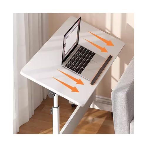 Bureau d'ordinateur mobile avec roulettes et table de chevet pliante réglable - 6