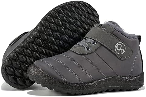 Ablanczoom Boys Girls Snow Boots Winter Boot Warm Fur Lined Toddler Shoes Comfortable Outdoor Slip On Walking Hiking Shoe For Little Kid