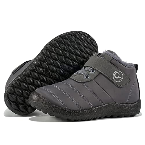 Ablanczoom Boys Girls Snow Boots Winter Boot Warm Fur Lined Toddler Shoes Comfortable Outdoor Slip On Walking Hiking Shoe For Little Kid #TOP19