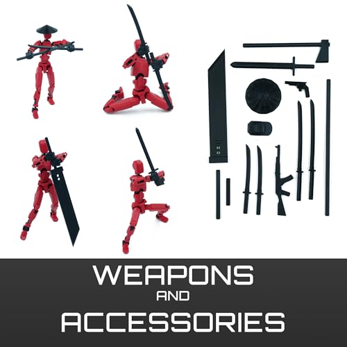Image of Dummy 13 Action Figure Robot | Fully Articulated 3D Printed Robot Toy | 5.4-inch Collectible Figurine | Matte Finish | Unassembeled | Combo of 2 (RedBlack-WhiteBlack)