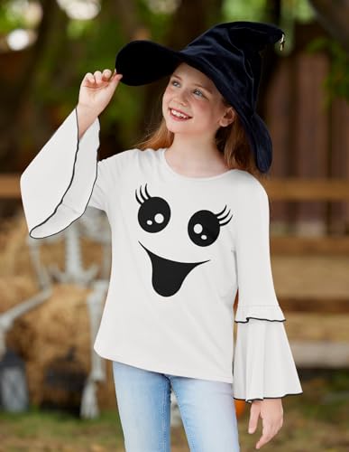 BesserBay Girls Halloween Long Bell Sleeve Crewneck Shirt 4-12 Years3