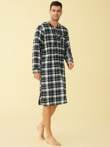 Latuza Men's Cotton Flannel Nightshirt Sleep Shirt2