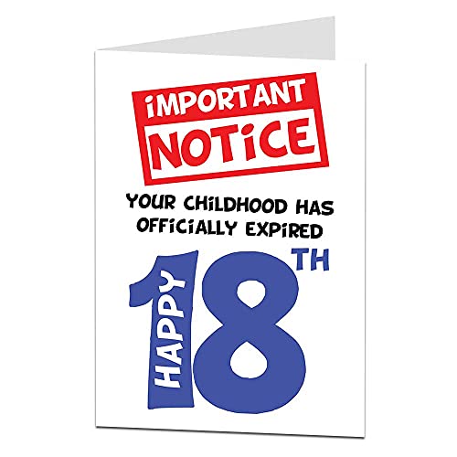 Funny 18th Birthday Card Your Childhood Has Expired