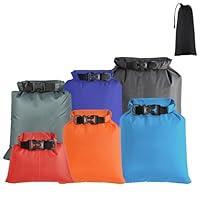 Hpamba Wasserdichte Packsäcke Set Packsack Tasche Trockenbeutel Ultraleicht für Camping, Rafting, Wandern, Schwimmen, Schnorcheln 6-teilig