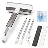 2-in-1-Fensterreinigungsgerät Haushaltsreiniger & Staubsauger Fensterputzer Verstellbare Teleskopstange mit Kratzfester Gummilippe Fensterreinigungsset für Zuhause, Büro, Spiegel, Dusche