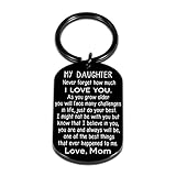Daughter Gift from Mom Inspirational 2022 Graduation Keychain Gifts for Adult Teen Girl Women Birthd