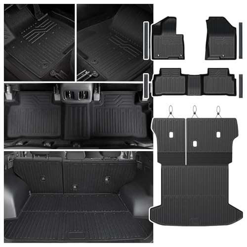 JOULARISE Floor Mats Set for Hyundai Tucson 2022-2025 2026 Gasoline Version (Not fit Hybrid) All Weather TPE Cargo Liner Backrest Mat Trunk Mat Door Sill Guards Accessories