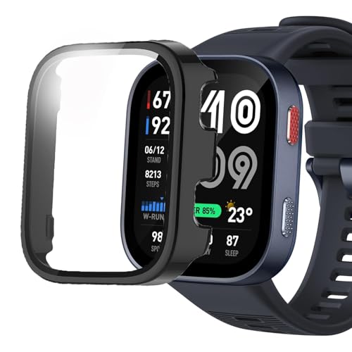 Lamshaw Amazfit Bip Max�P�[�X�A�����K���X�X�N���[���v���e�N�^�[�t���n�[�hPC�P�[�X�AAmazfit Bip Max 50mm�X�}�[�g�E�H�b�`�Ή� 2.1�C���`(�u���b�N)