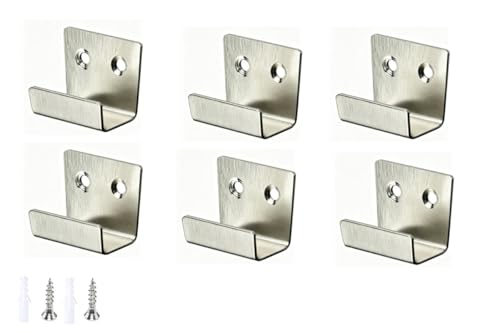 Image of 6 Pieces of Stainless Steel Tile Hanging Code Heavy Duty Wall Mounting Bracket, Photo Frame Wall Tile Hanger, Display Rack Steel Hook Buckle,Extra Large Size