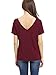 Romastory Women's Summer Tops Bandage V-Neck Casual Girls Tees T Shirt (M, Wine Red)
