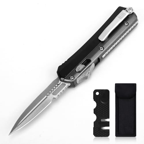 Image of SUINHE Outdoor pocket knife hunting folding knife M390 steel 6063 aluminum alloy handle (Black+Gray)