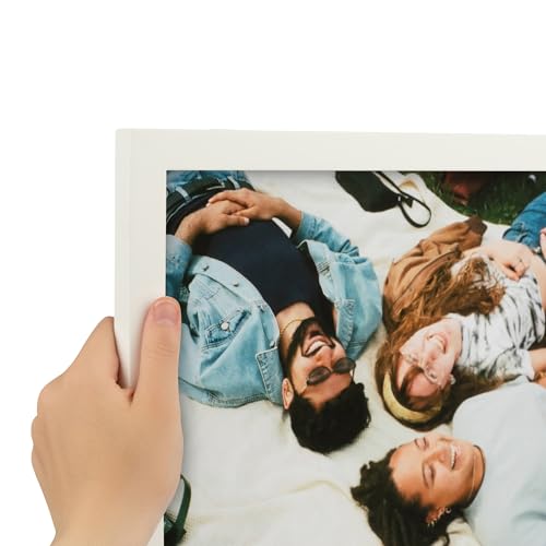 ArtToFrames 25x27 Inch White Picture Frame, This 0.75 Inch Custom Poster Frame is Contemporary White - Comes with Economy Acrylic and Corrugated Backing (2WOM4731-25x27)