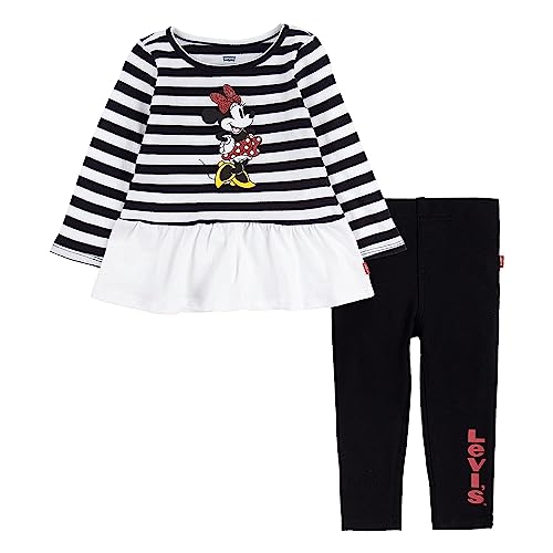 Levi's girls Long Sleeve T-shirt and Leggings 2-piece Outfit Set