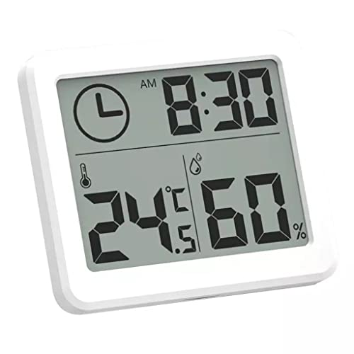 Thermomètre hygromètre contre l'air sec avec horloge automatique LCD