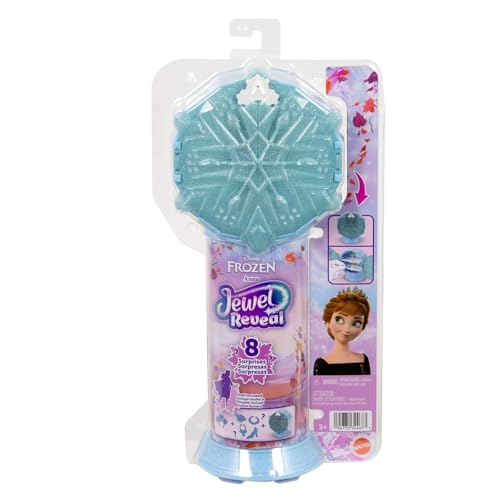 Mattel Disney Frozen Anna Fashion Doll & Accessories with 8 Surprises, Including Snowflake Gem Box, Ring for Child & 9 Play Pieces, Inspired by Movie, JJY37
