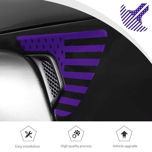 Image of Side Fender Vent Sticker US Flag Decals Vinyl Sticker Compatible with Jeep Wrangler JL JLU Gladiator JT 4xe 2025-2018 2pcs Purple