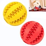 Sunglow 2 Pack Dog Toy Ball - Nontoxic Bite Resistant Teething Toys for Small/Medium/Large Dog and Puppy Cat, Dog Pet Food Treat Feeder Chew Tooth Cleaning Exercise Game IQ Training