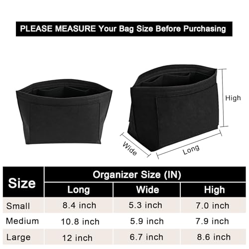Felt Purse Organizer Insert for Longchamp Le Pliage L Handbag Insert (Large, Black)2