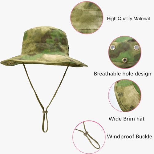 Image of Sun Hats for Men Women Boonie Hat Foldable Fishing Hat UPF 50+ Bucket Hat for Fishing Hiking Garden Safari Beach