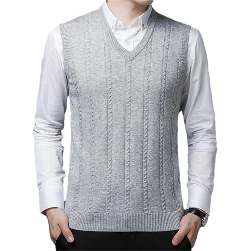 Men's Winter Knitted Vest - Fashion Solid Color Middle-Aged Men's Warm Sleeveless Vest