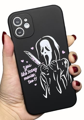 Cool Scary Case for iPhone 11 6.1 inch, Scream Horror Anime Printed, Cute Halloween Skull Skeleton Design for Women Men Boys Girls Soft TPU Silicone Shockproof Phone Case for iPhone 11