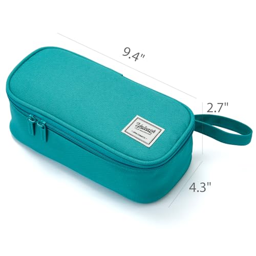 Image of SPACEMATE Pencil Case Pouch Box Bag School Supplies Girls Boys Kids, Cute Preppy Stuff Large Big Capacity Aesthetic Pen Organizer, Back to College Stationary, Teal, Standard Stlye, 1800ml