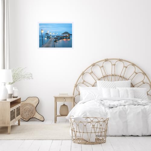 Image of JCJMY 15x21.25 Puzzles Frame White, Wall Hanging 15 x 21.25 Picture Frame for 15 by 21.25 Poster Photo Canvas Picture Puzzles with Shatter Resistant Plexiglass, White