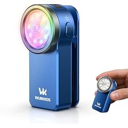 Wurkkos HD03 EDC Flashlight Rechargeable Clip-on Light, 680Lumens Mini Pocket Flashlight with RGB, Magnetic Small Flat Flashlight for Camping, Repairing, Signaling, Cycling (Blue)