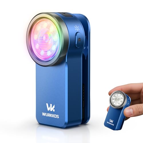 Wurkkos HD03 Rechargeable Flashlights EDC Clip-on Light, Bright 680 Lumens Pocket Flashlight, Combines Spotlight/Floodlight/RGB Light, Magnetic, IPX6 Waterproof for Cycling, Repairing (Dark Blue)