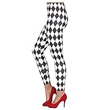 88% Polyester, 12% Elasthan Orlob NEU Leggings Raute schwarz-weiß, Größe S-M