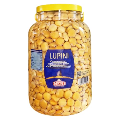 NERI Sottoli - Lupini in Salamoia, Ideale per Tutti i Tipi di Ricette, Ottimo Snack per Aperitivi - 1 Confezione da 4100 g