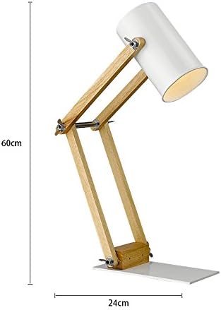 Simple modern living room bedroom study desk lamp, children's warm solid wood table lamp,white [Energy Class A+]
